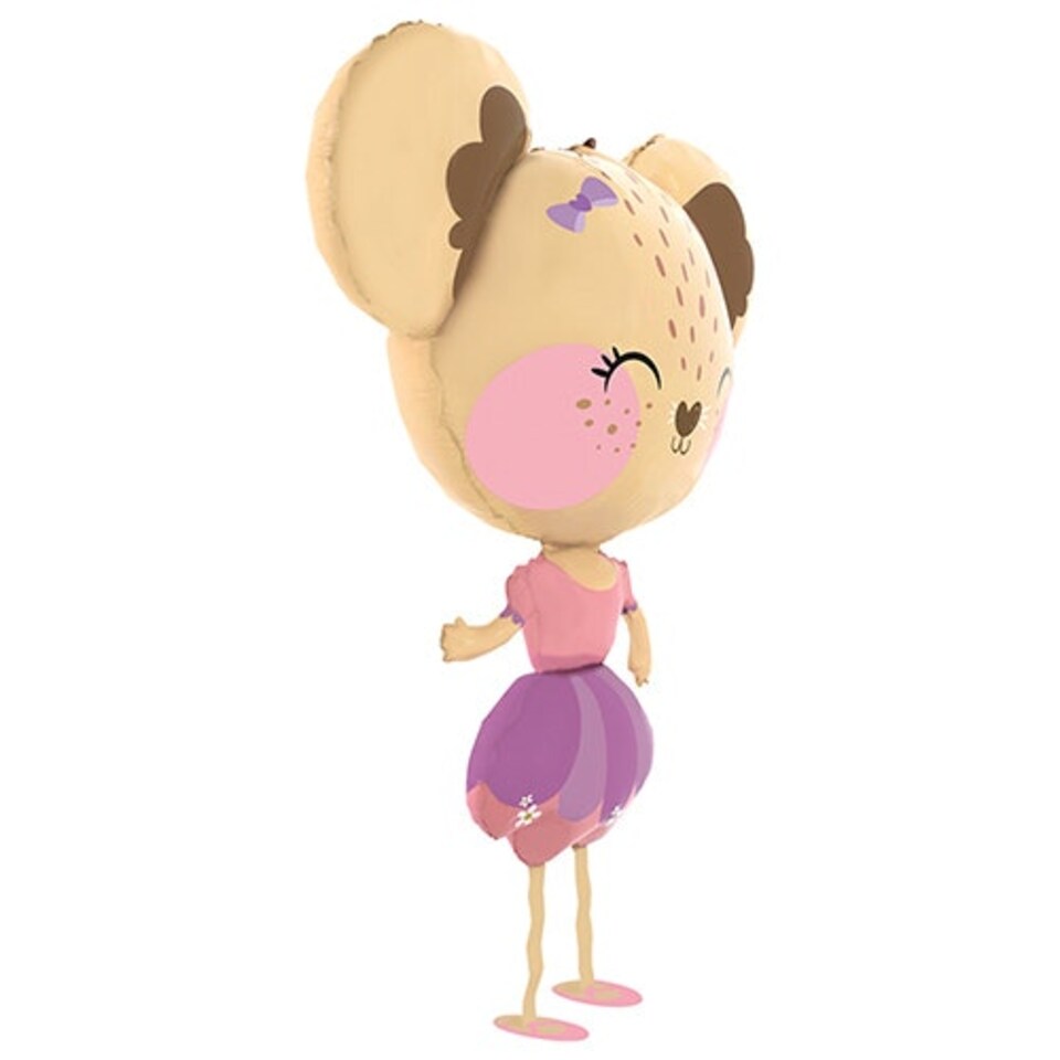 image 1 of Mouse Ballerina Walking Pet Foil Helium Balloon 91cm / 36 in