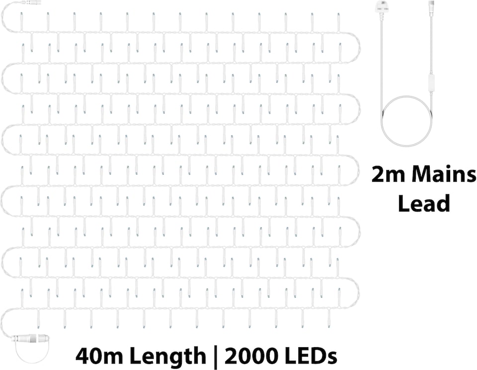 image 1 of Cluster Lights White Rubber IP65 RGB 40M