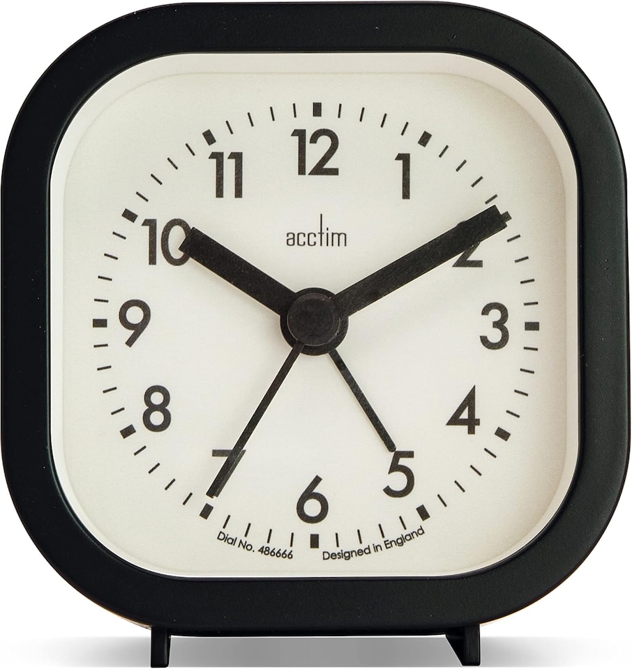 image 1 of Acctim Robyn Mini Bedside Alarm Clock | Black | Black