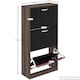 image 3 of Vida Designs 3 Drawer Shoe Cabinet Shoe Rack Storage Cupboard, Walnut & Black