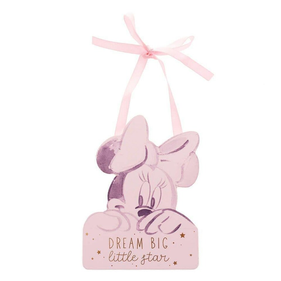 image 1 of Disney Minnie Mouse Dream Big Little Star MDF Hanging Decoration Pink