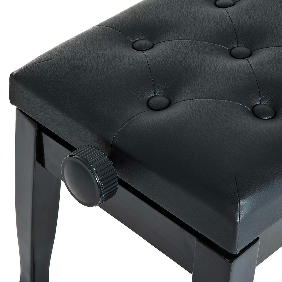 image 1 of HOMCOM Faux Leather Piano Stool Height Adjustable Seat Keyboard Bench Black