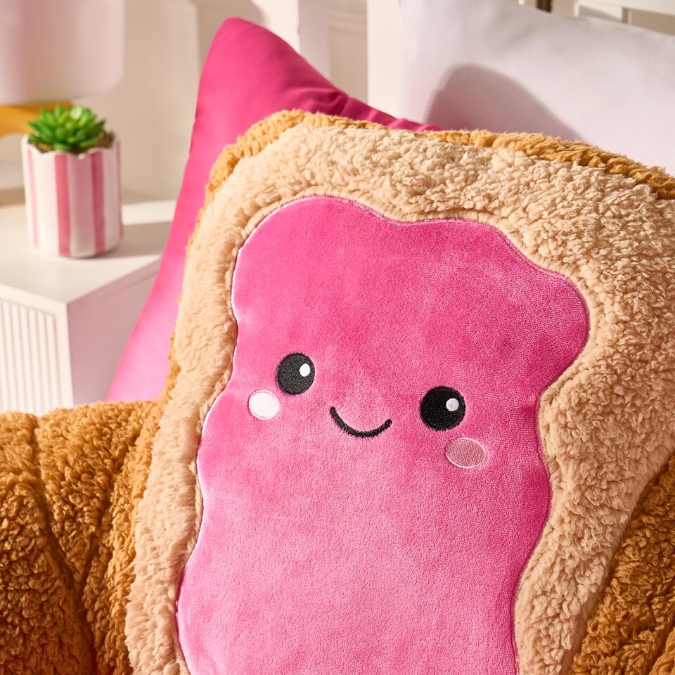 image 1 of OHS Jam Toast Cuddle Cushion Novelty Reading Pillow