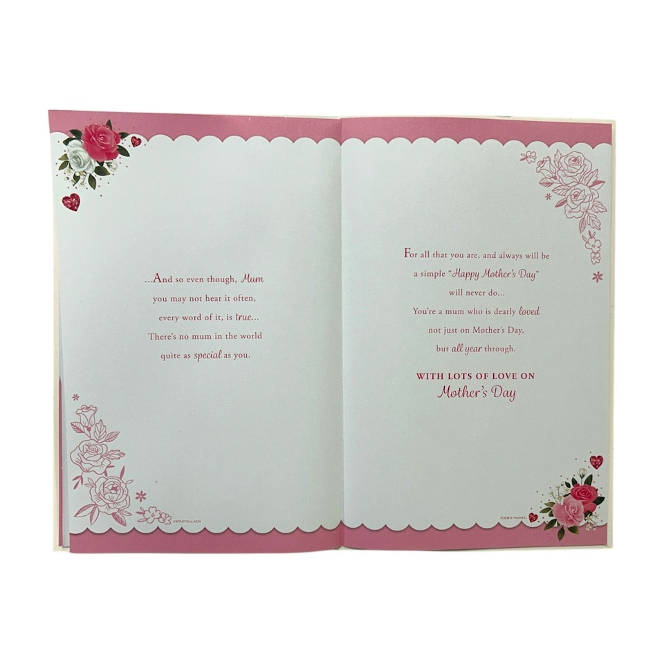 image 1 of For Special Mum 8 Page Insert Luxury Mother's Day Card