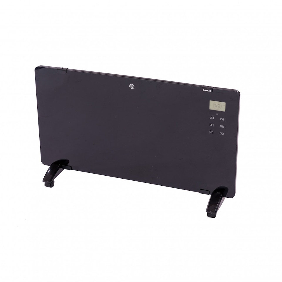 image 1 of 2000W Black Glass Free Standing Electric Panel Convector Heater