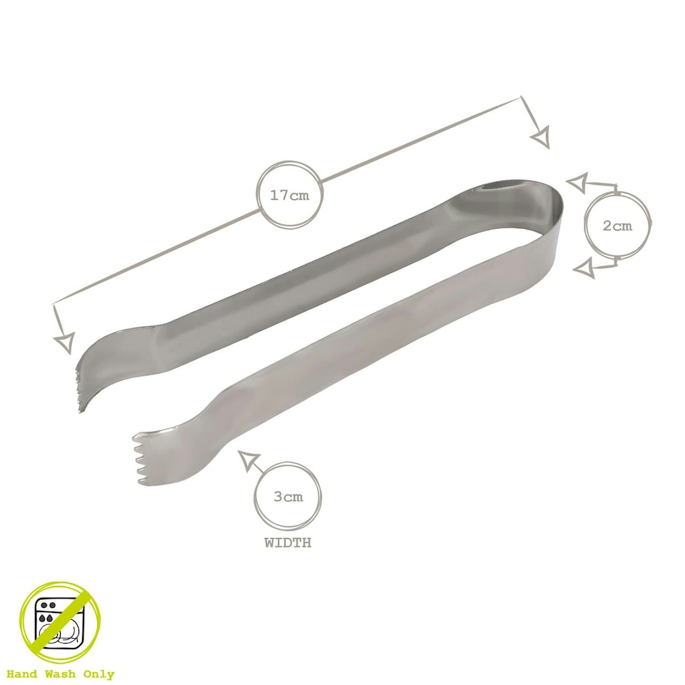image 1 of Rink Drink Stainless Steel Ice Tongs - 17cm - Pack of 5