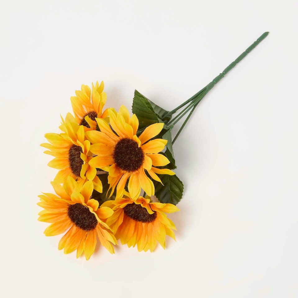 image 1 of Homescapes Handmade Sunflower Artificial Bouquet