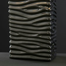 ValueLights Pair Of Modern Silver Ripple Effect Ceramic Table Lamps With White Light Shades
