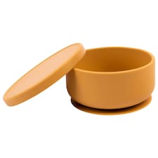 Tiny Dining Baby Silicone Suction Bowl with Lid - Ochre Orange