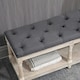 image 8 of HOMCOM 2-Tier Bed End Bench, Vintage Stool Button Tufted Window Seat Cream White Grey