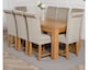 image 2 of Dakota 182 x 92cm Oak Large Dining Table and 8 Washington Fabric Chairs | Grey | Grey
