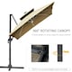 image 3 of Outsunny 3m Cantilever Parasol LED Patio Umbrella for Lawn Beach Poolside Khaki