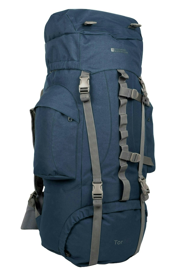 image 1 of Mountain Warehouse 65L Large Rucksack Backpack Travelling Backpacking Camping | Blue