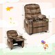 image 2 of COSTWAY Kids Recliner Chair Velvet Adjustable Sofa Chair Coffee Brown
