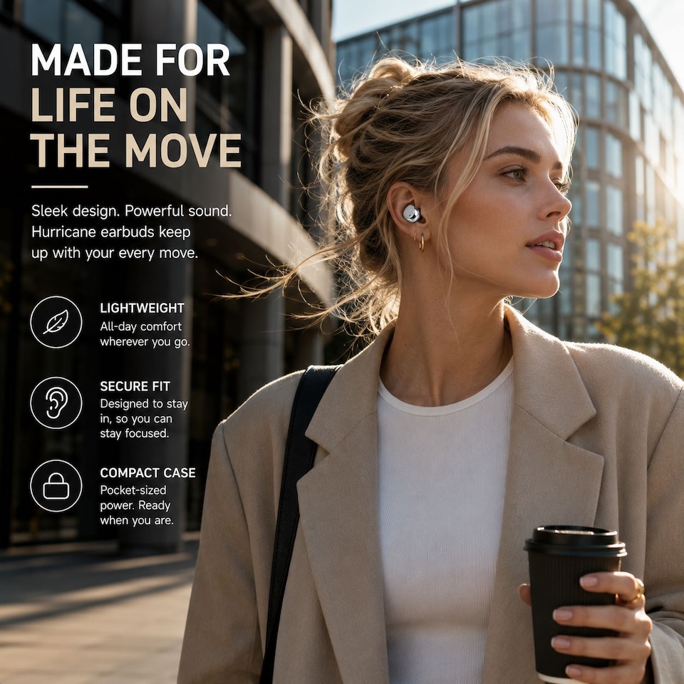 image 1 of Hurricane Wireless Headphones for Mobile Phones and Entertainment