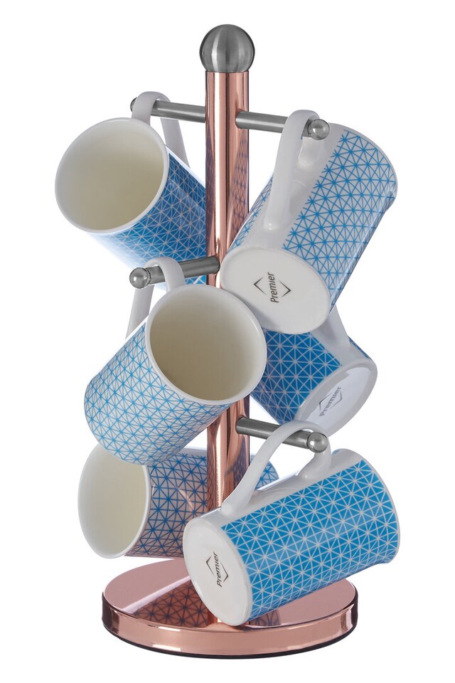 image 1 of Hirano 6 Cup Copper Finish Mug Tree