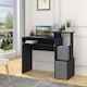 image 2 of HOMCOM Computer Desk with Sliding Keyboard Tray Storage Drawer Shelf Black