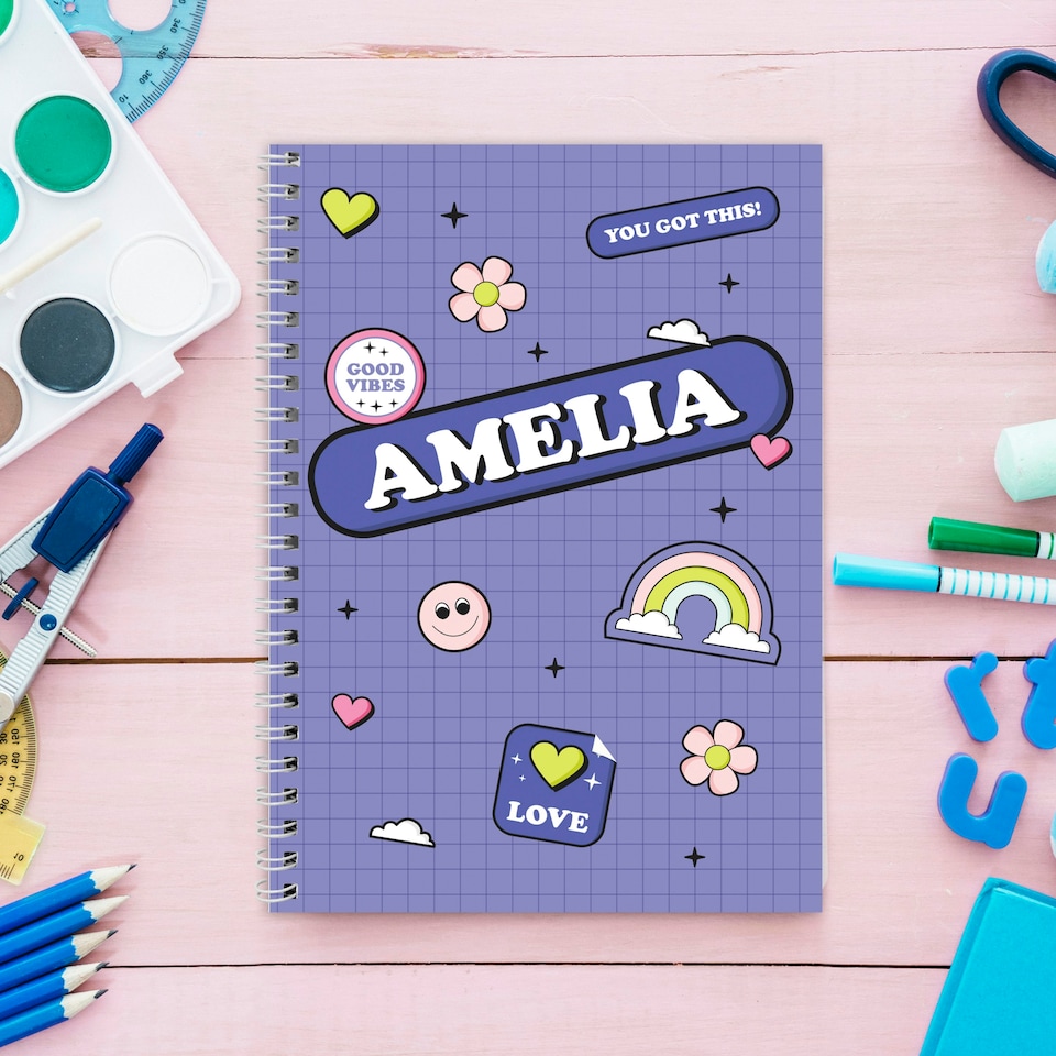 image 1 of Personalised Good Vibes A5 Notebook