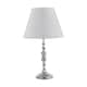 image 2 of Set of 2 Chrome Table Lamps with Decorative Stem and Ivory Shades Chrome | White
