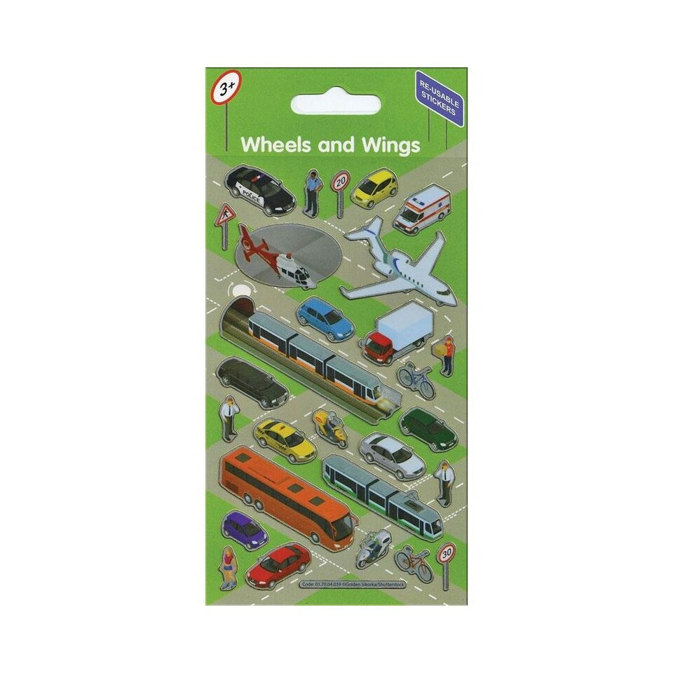 Paper Projects Reusable Wheels & Wings Stickers - Multicoloured - One Size