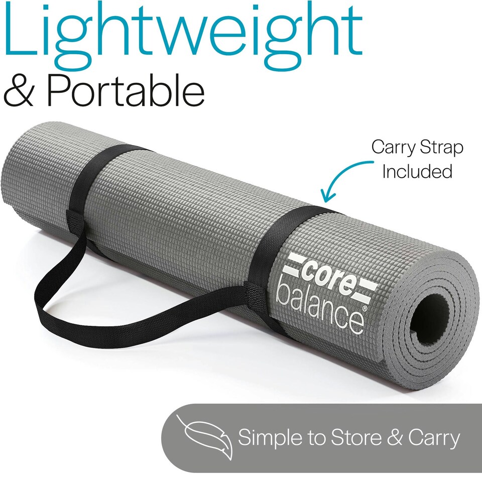 image 1 of Non Slip Yoga Mat (6mm Thick) - Grey