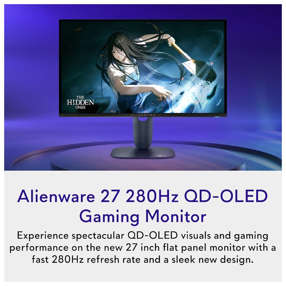 image 1 of Dell Alienware AW2725D 27-Inch QD-OLED Quad HD 280Hz 0.03ms Freesync G-Sync compatib