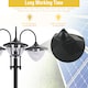 image 4 of Outsunny 3-head LED Solar Light Lamp Street Light Post with Planter Base, Black | Black | Black | 60L x 55W x 189H cm
