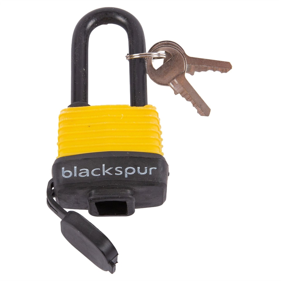 Blackspur Long Shackle Laminated Steel Weatherproof Padlock - 4cm - Yellow | Yellow | Yellow