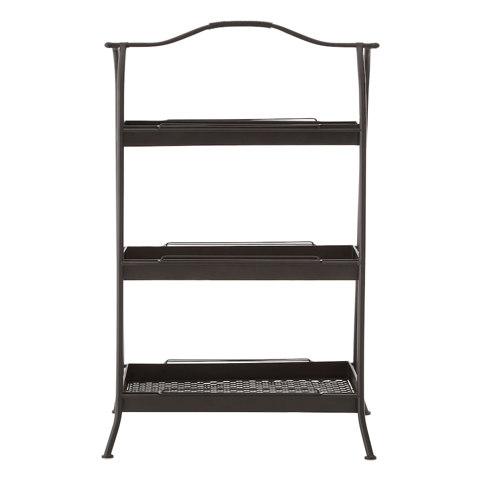 image 1 of Lexa Black Metal Storage Rack Black