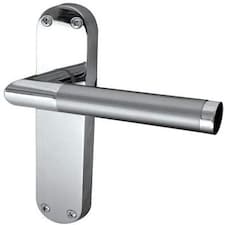Golden Grace Mitred Design Door Handles on Backplate in Duo Chrome Finish - 182mm x 45mm | Grey | 1 Set