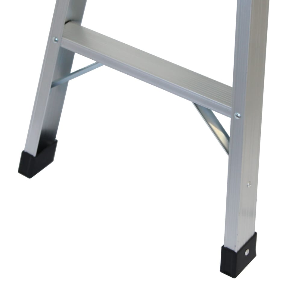 image 1 of 150kg Folding Aluminium Work Platform Step Up Bench Ladder EN131 | Silver