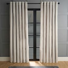 OHS Matte Velvet Thermal Lined Eyelet Curtains, 46x54" - Charcoal