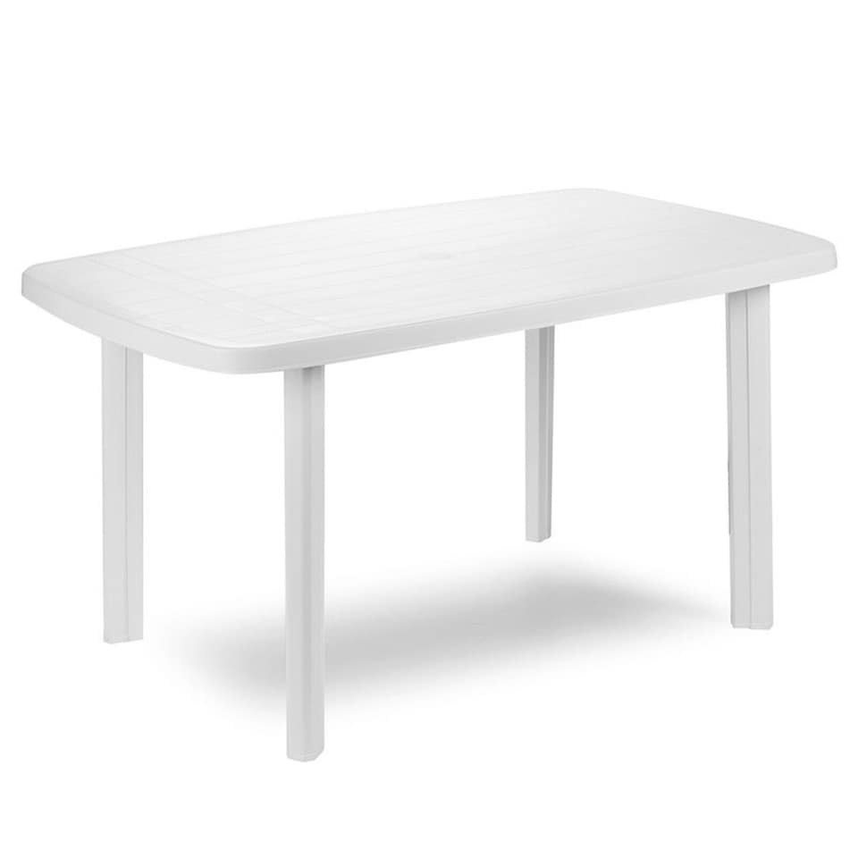 image 1 of Plastic Large Outdoor Dining Garden Table | White | 1