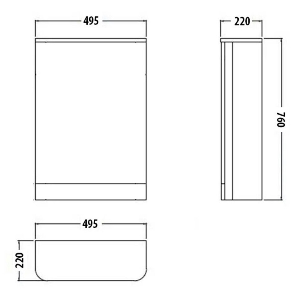 image 1 of Bathroom Back to Wall WC Unit 495mm Wide - Basalt Grey- (Choice) | Grey | Grey | 1