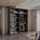 image 3 of Sliding Wardrobes 4U Modern Vertical Panelled Mirror Sliding Wardrobe – 150cm to 250cm, White, Black, Grey, Oak | Grey | Grey 150cm