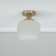 image 2 of ValueLights Calpe Frosted Glass Shade Flush Gold Ceiling Light