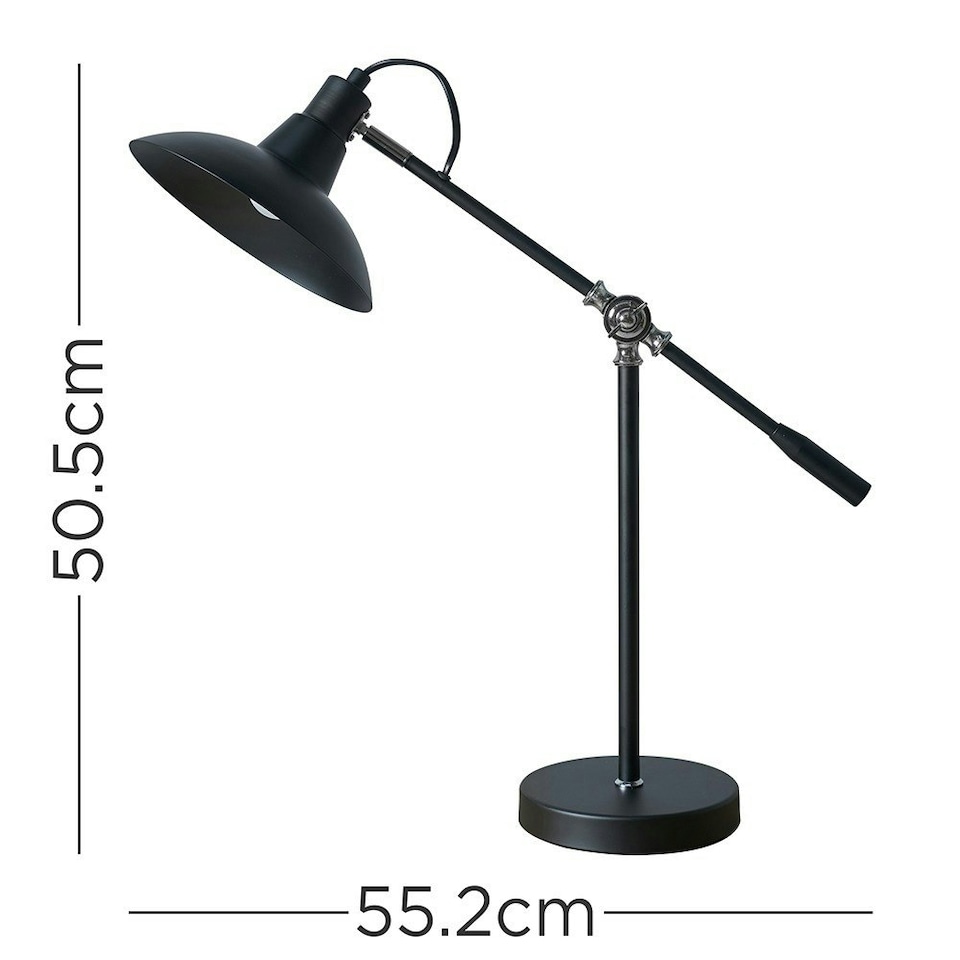 image 1 of ValueLights Civic Matte Black Table Lamp and E14 Golfball LED 4W Warm White 3000K Bulb Black