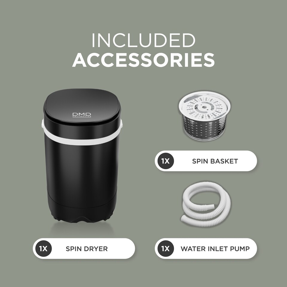 image 1 of DMD 2 In 1 Portable Washing Machine with Built in Spin Dryer 3kg Wash/2kg Spin