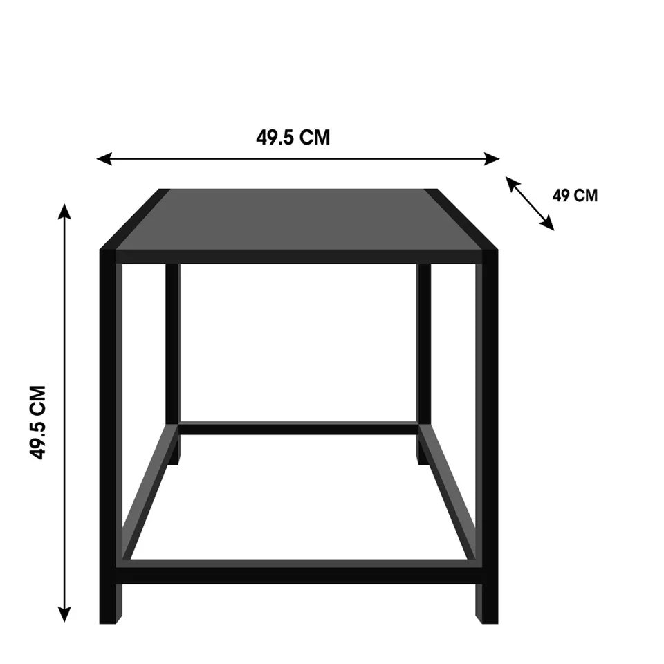 image 1 of Large Wood & Metal Side Table - 49.5 x 49.5 x 49 cm N/A | 0