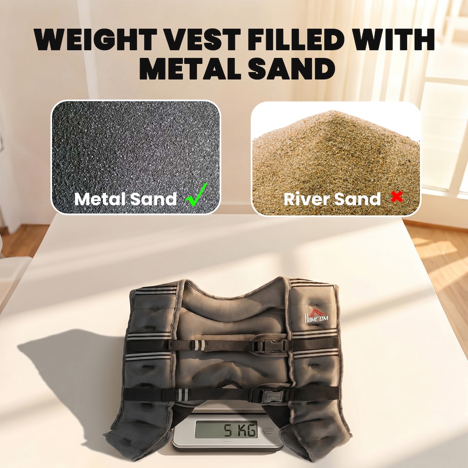image 1 of HOMCOM 5KG Weighted Vest with Adjustable Straps, Pocket, Reflective Strips