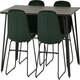 image 2 of Marlow Dining Set with Lukas Chairs Black | Black Marble/Emerald Green