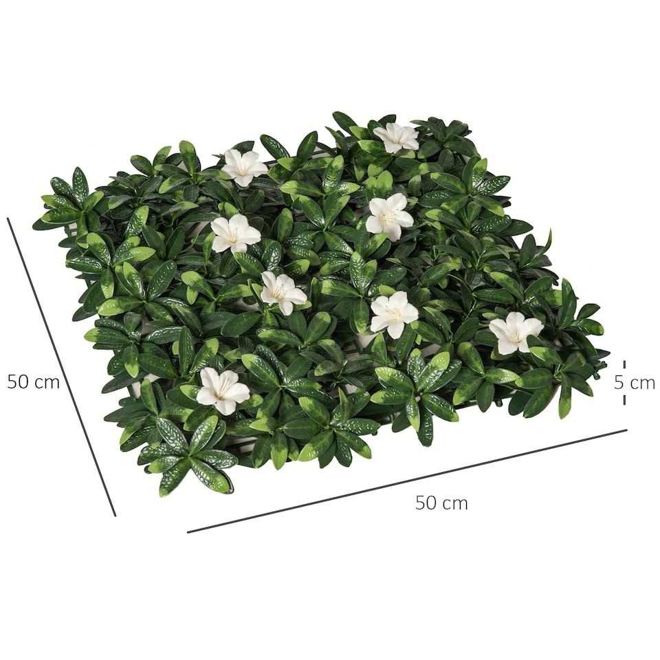 image 1 of Outsunny 12PCS Artificial Boxwood Panel  Faux Rhododendron Greenery Backdrop