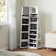 image 9 of HOMCOM 360  Swivel Jewellery Cabinet, Free Standing Full Length Mirror with Storage, Lockable Jewellery Organiser with Built-in Makeup Mirror and Storage Shelves for Bedroom, White