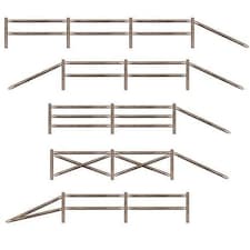 Split Rail Fence Backdrop Scene Setter Add-Ons - Pack of 11
