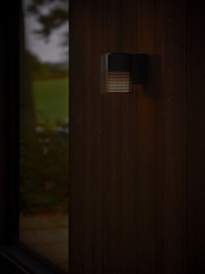 image 1 of Nordlux Sidara Outdoor Wall light Black Aluminium Solar E27 Sensor Coastal/Marine Safe - Mains Powered, IP54