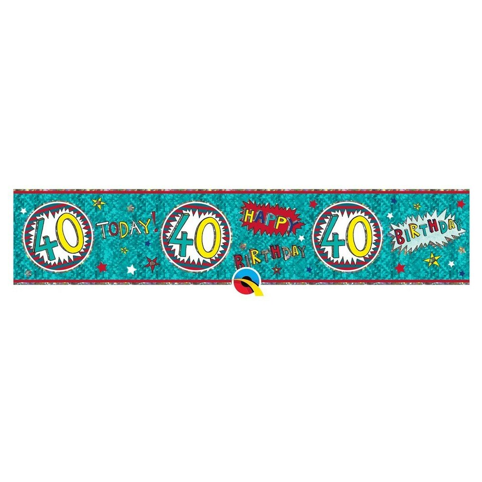 Rachel Ellen 40th Birthday Banner - Blue - One Size