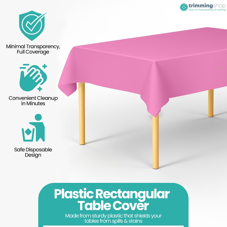 image 1 of Disposable Plastic Table Cover, Table Liner - 54" x 108"