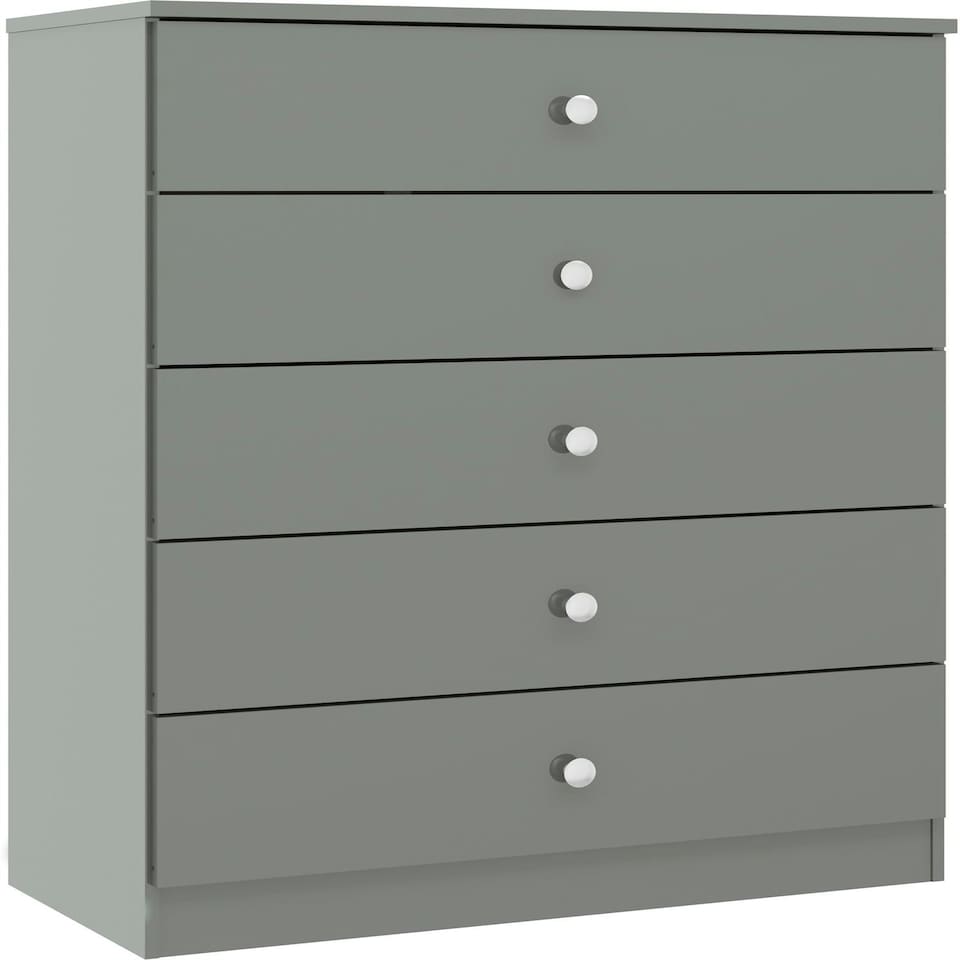 image 1 of Denver 5 Drawer Chest Grey