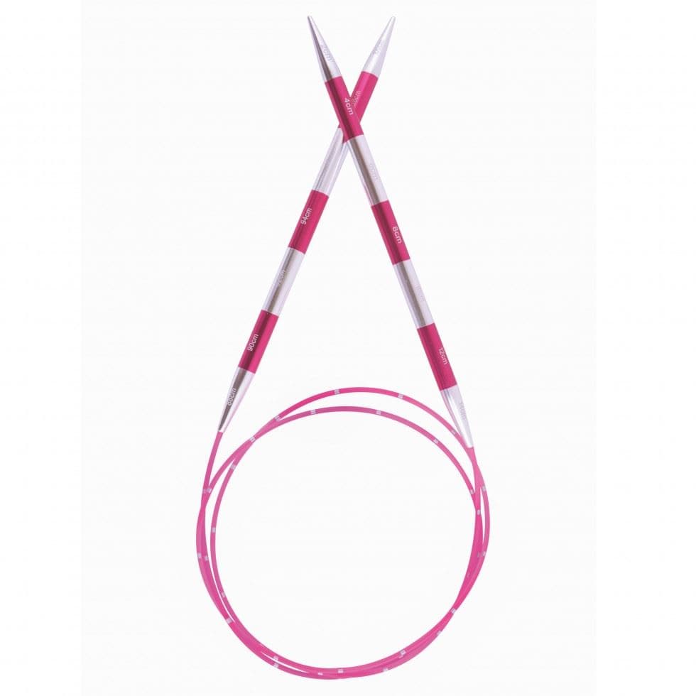 KnitPro Smart Stix: Knitting Pins: Circular: Fixed: Pink: 100cm x 5.50mm in Pink