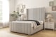 image 2 of Sloomy Hargrave Silver Plush Bed Frame With 50"  Upholstered Wingback Headboard 2'6 Small Single